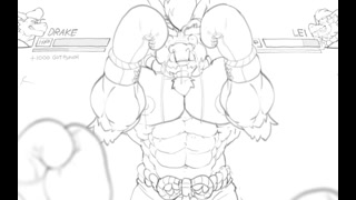 Animação de Boxe Furry Kemoryona
