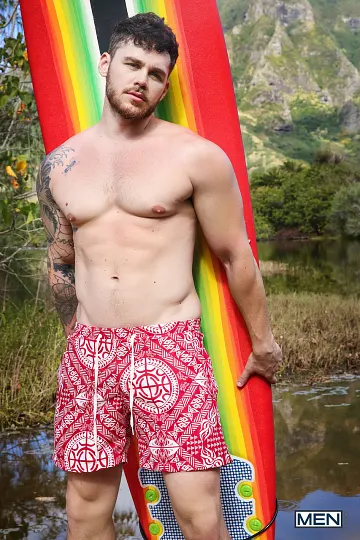 Beaux Banks y Matthew Camp, estadounidenses atléticos, sexo gay interracial